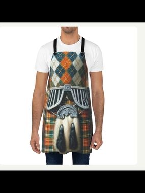 Scottish Themed Tartan Apron - Multicolor